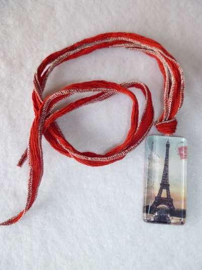 Glass Tile Necklace Eiffel Tower